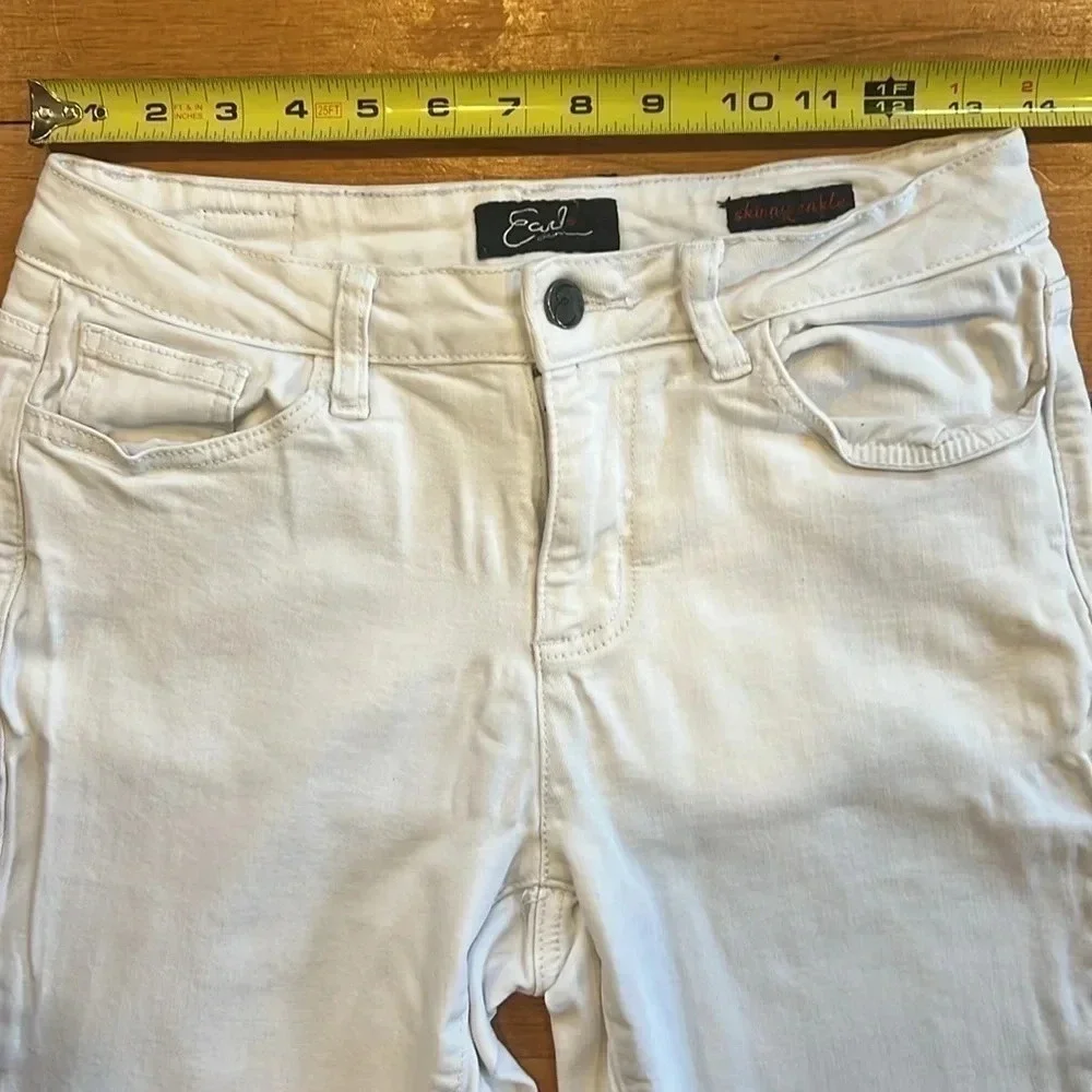 Earl Jean Womens Embroidered Skinny Ankle Raw Hem Jeans Size 10 - Picture 9 of 9